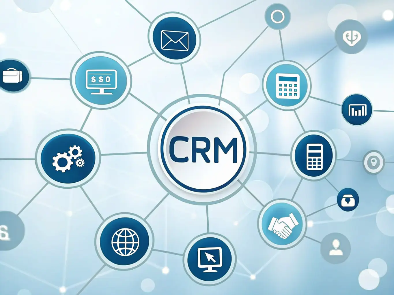 A professional showcasing the integration of a CRM system with other business tools, highlighting seamless data flow and enhanced operational efficiency.